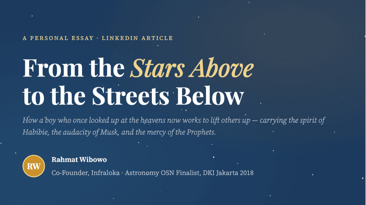 From the Stars Above to the Streets Below By Rahmat Wibowo From Infraloka
