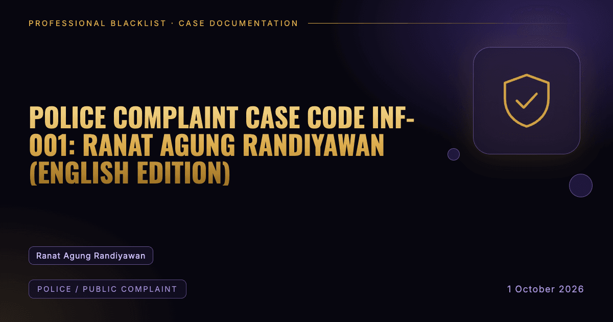 Header illustration: police / public complaint involving Ranat Agung Randiyawan