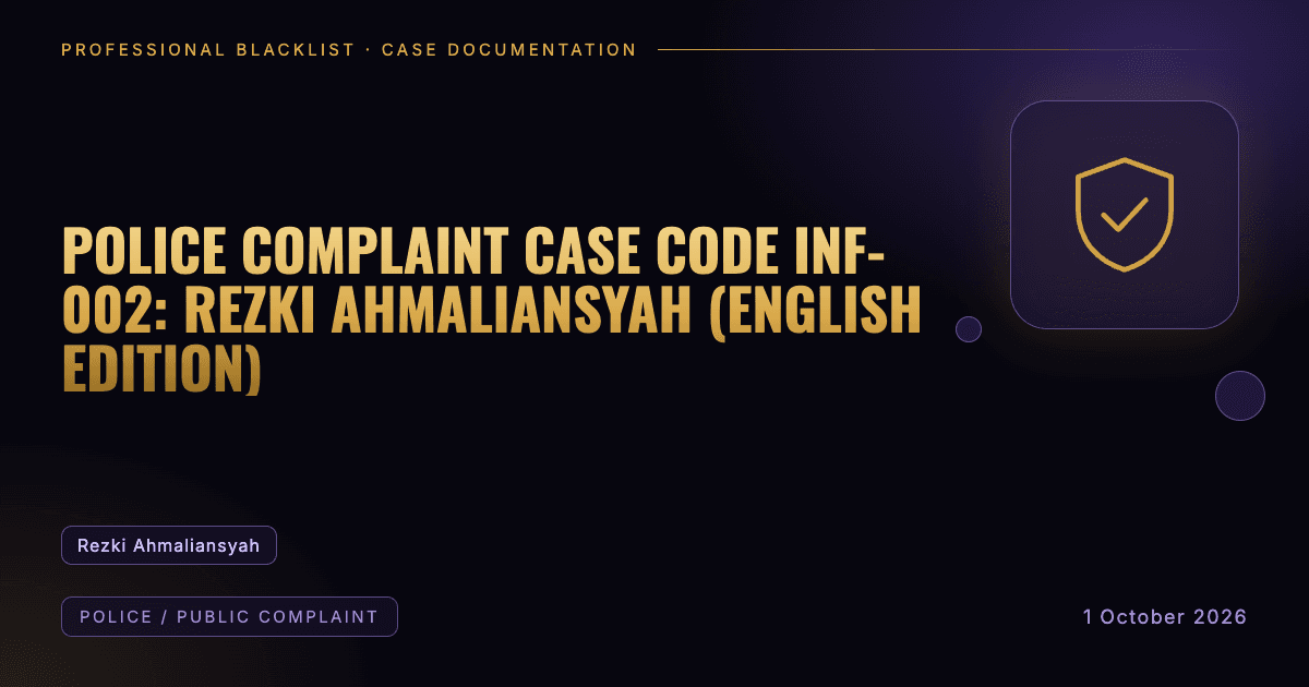 Header illustration: police / public complaint involving Rezki Ahmaliansyah