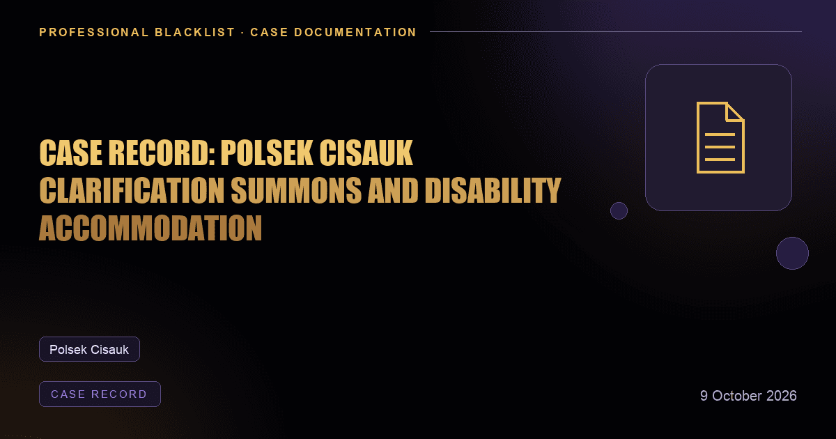 Header illustration: case record involving Polsek Cisauk