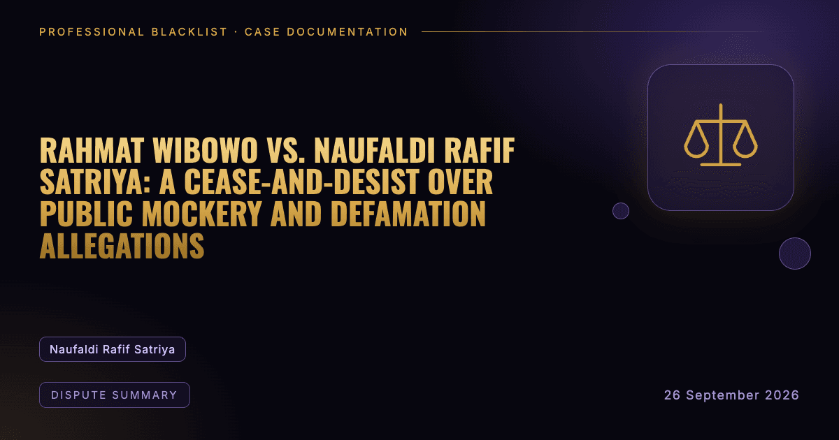 Header illustration: dispute summary involving Naufaldi Rafif Satriya