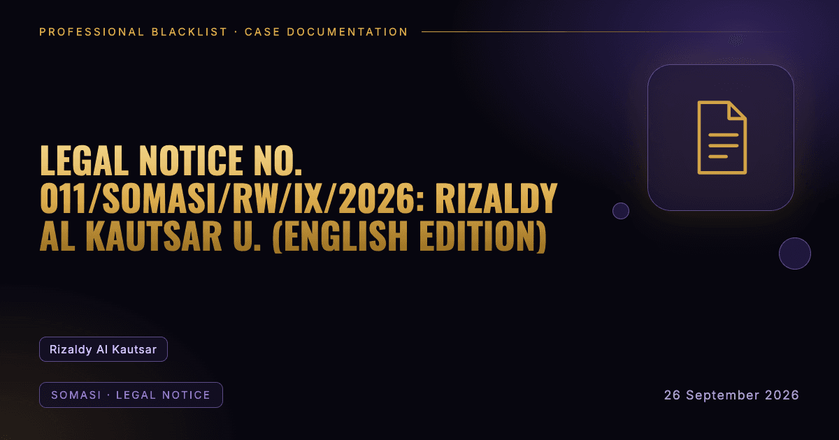 Header illustration: somasi · legal notice involving Rizaldy Al Kautsar