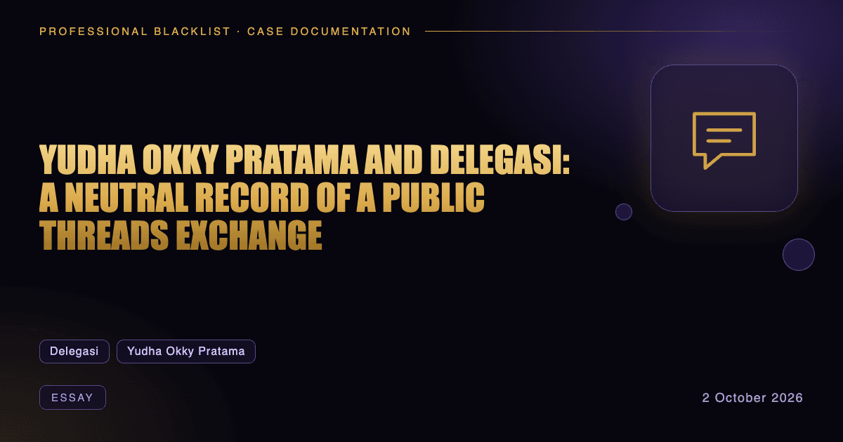 Header illustration: essay involving Delegasi, Yudha Okky Pratama
