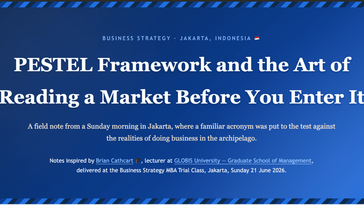 PESTEL Framework and the Art of Reading a Market Before You Enter It By Rahmat Wibowo From InfraLoka