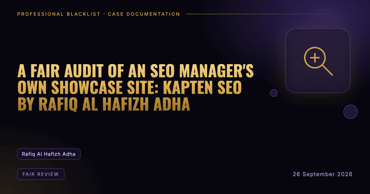 Header illustration: fair review involving Rafiq Al Hafizh Adha