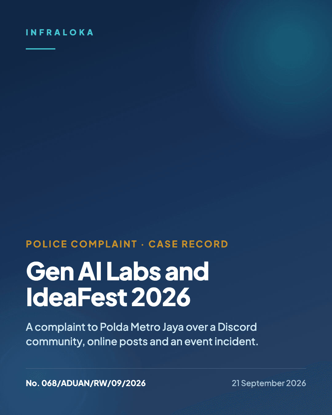 Case record: Public Complaint No. 068/ADUAN/RW/09/2026, Gen AI Labs and IdeaFest 2026