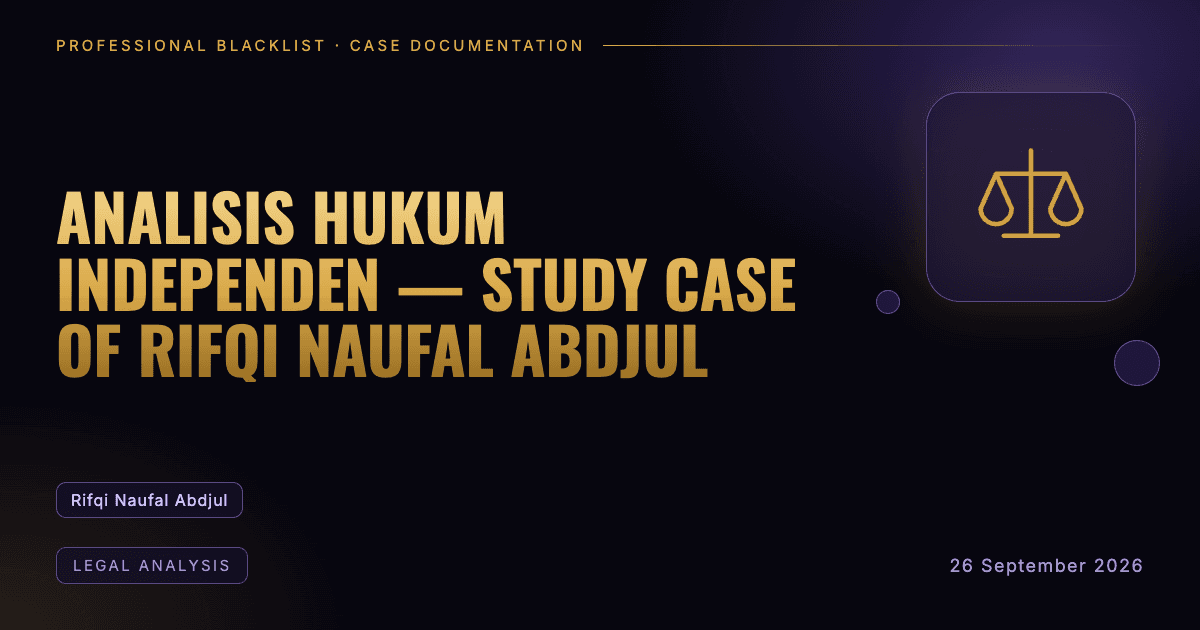 Header illustration: legal analysis involving Rifqi Naufal Abdjul