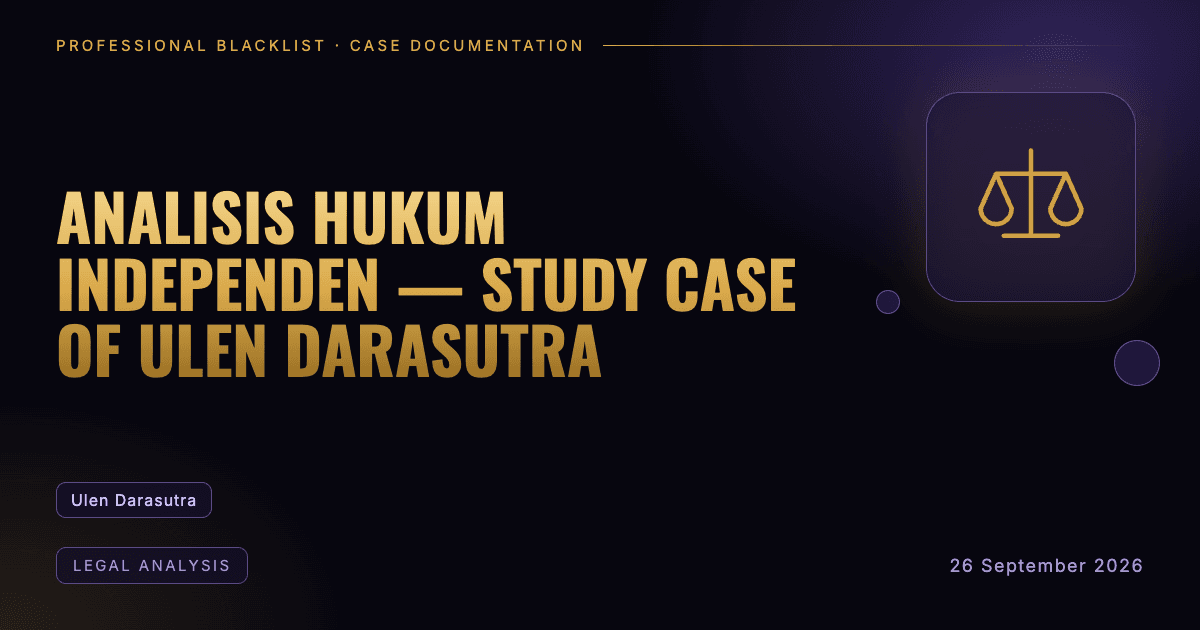 Header illustration: legal analysis involving Ulen Darasutra