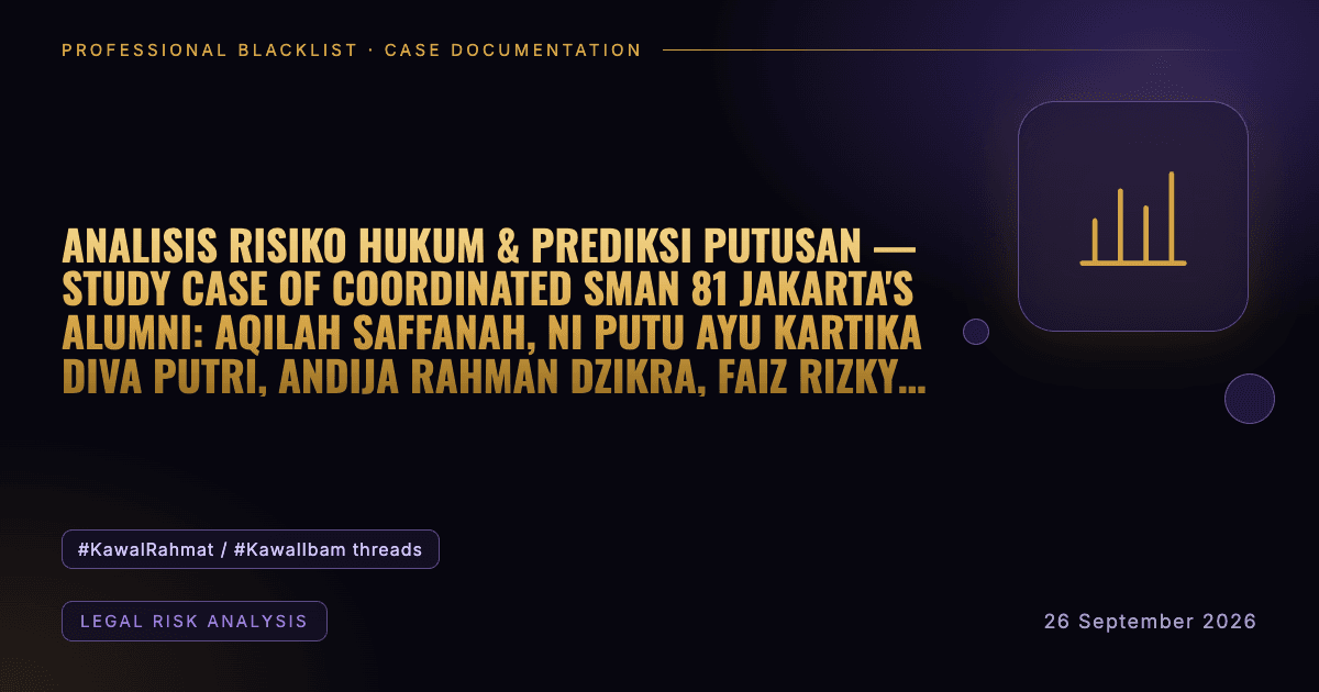 Header illustration: legal risk analysis involving #KawalRahmat / #KawalIbam threads