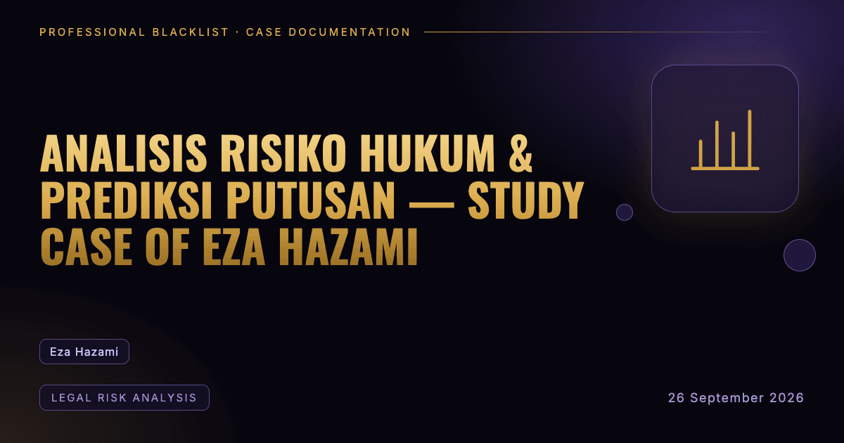 Header illustration: legal risk analysis involving Eza Hazami