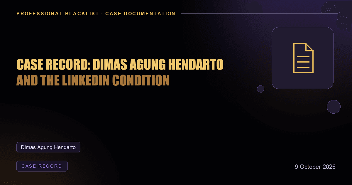 Header illustration: case record involving Dimas Agung Hendarto