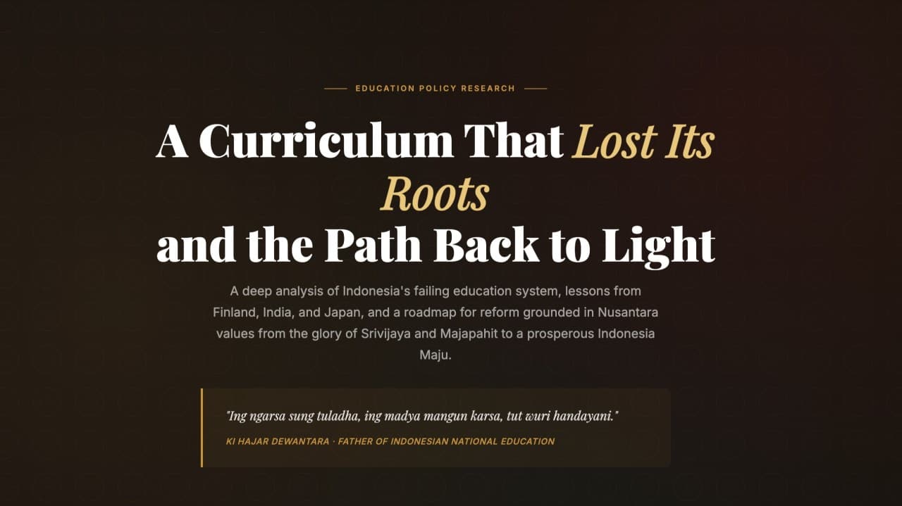 A Curriculum That Lost Its Roots and the Path Back to Light By Rahmat Wibowo From InfraLoka
