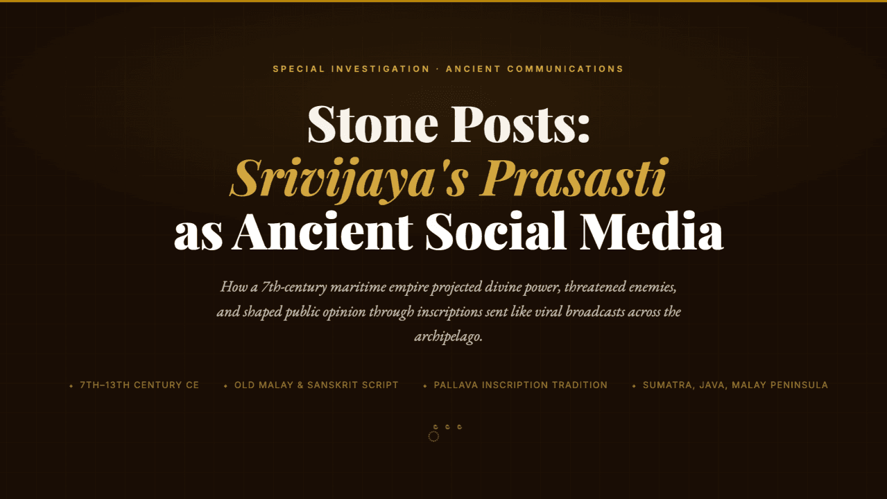 Stone Posts: Srivijaya's Prasasti as Ancient Social Media By Rahmat Wibowo From InfraLoka