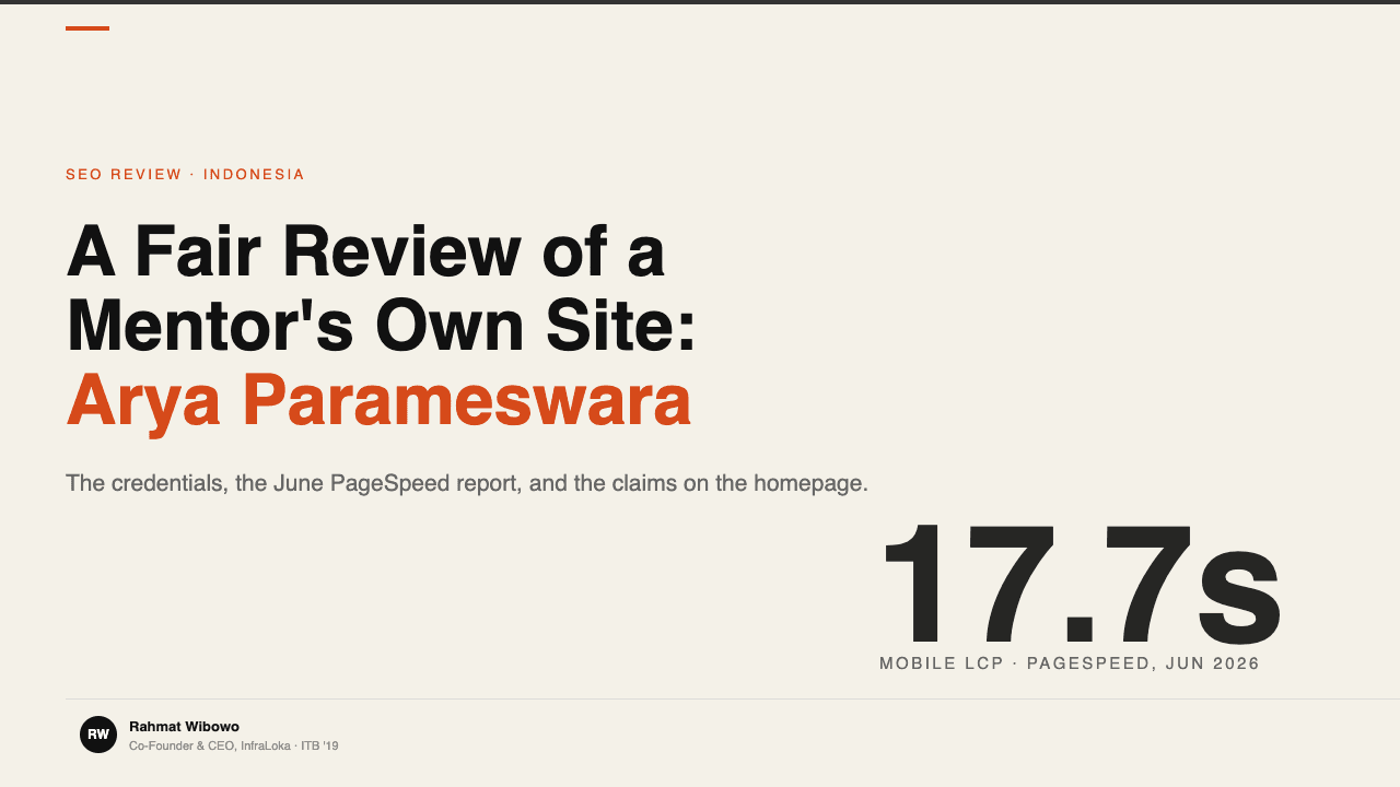 A fair review of a mentor's own site: Arya Parameswara