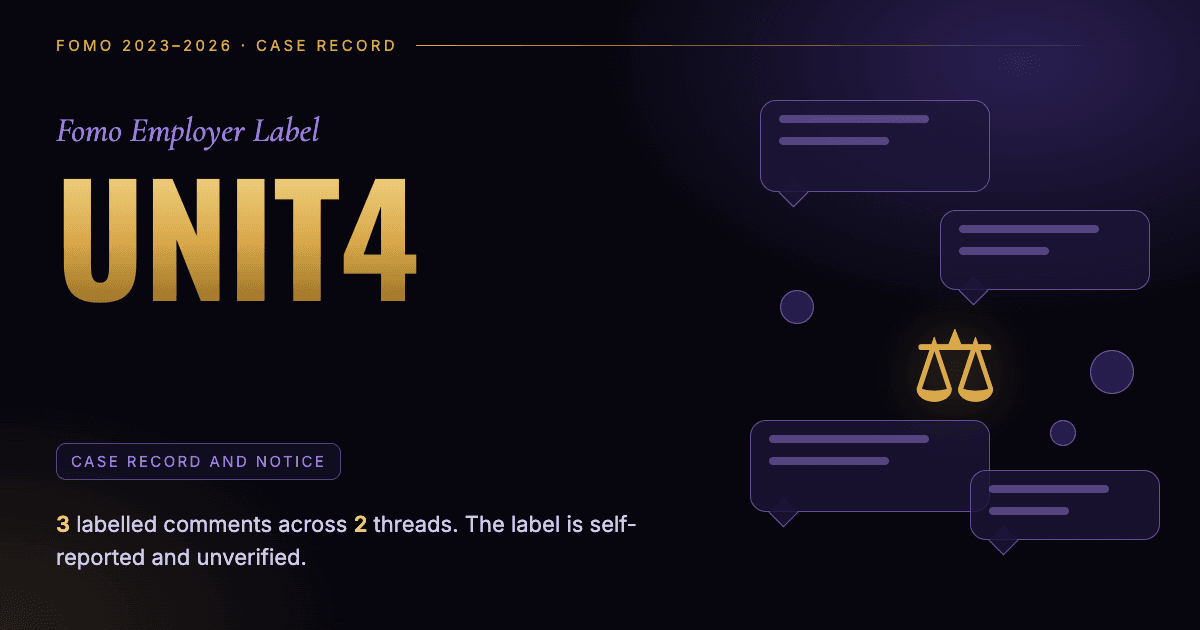 Header illustration: Fomo employer label Unit4, case record and notice