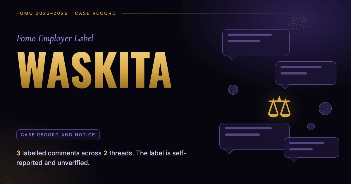 Header illustration: Fomo employer label Waskita, case record and notice