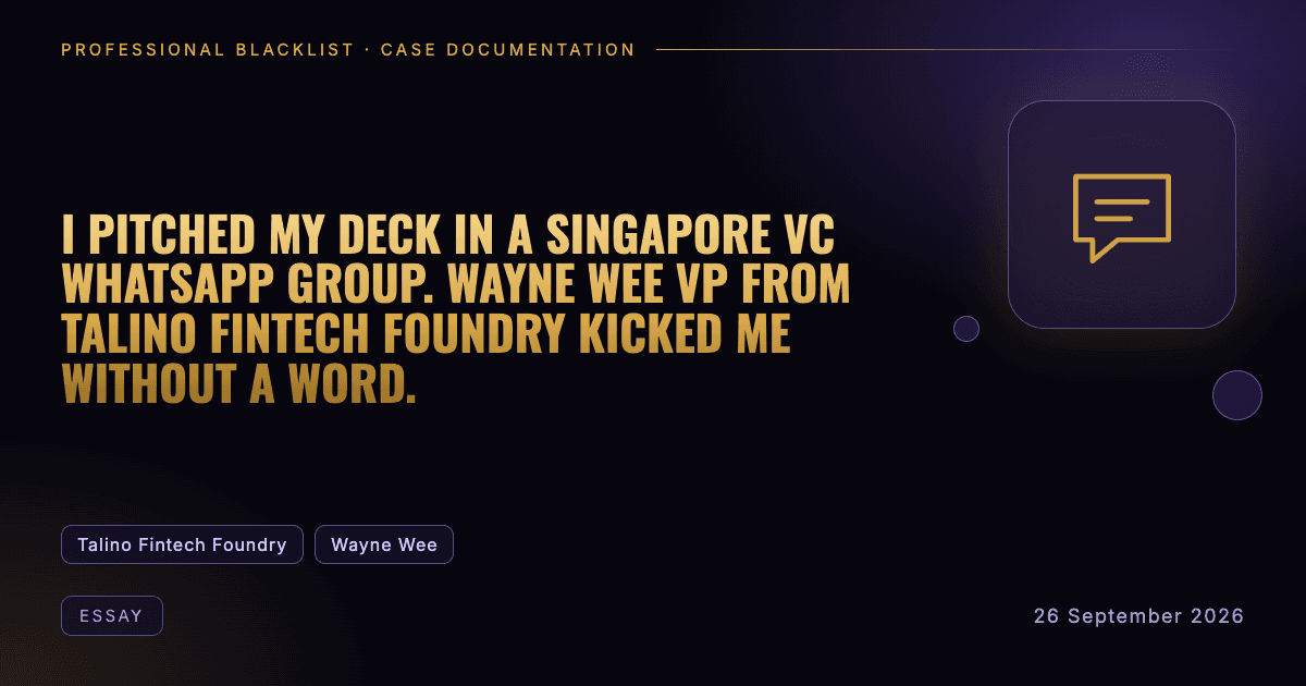 Header illustration: essay involving Talino Fintech Foundry, Wayne Wee