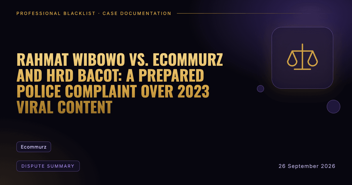 Header illustration: dispute summary involving Ecommurz