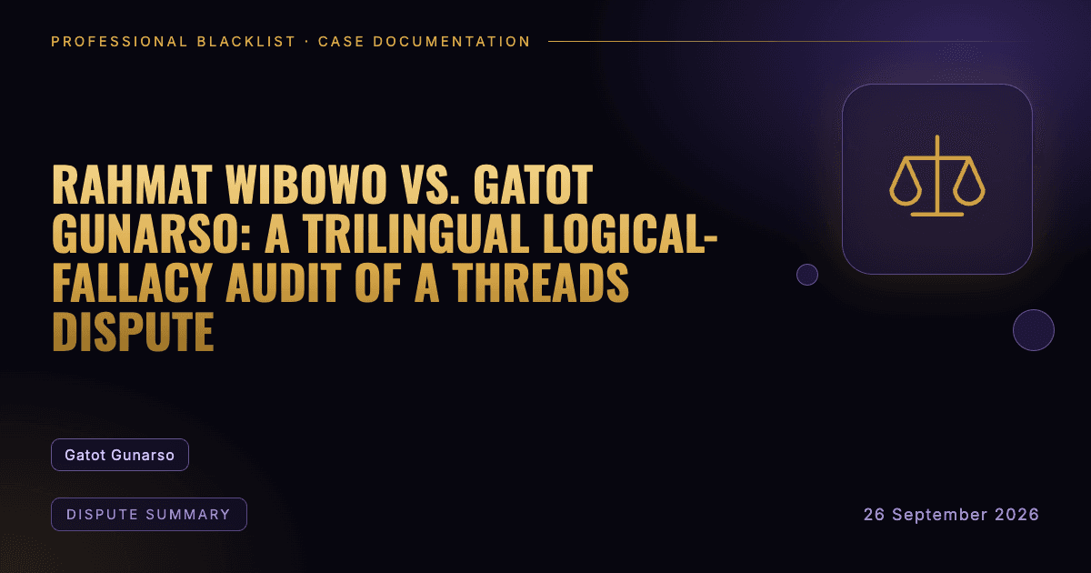 Header illustration: dispute summary involving Gatot Gunarso