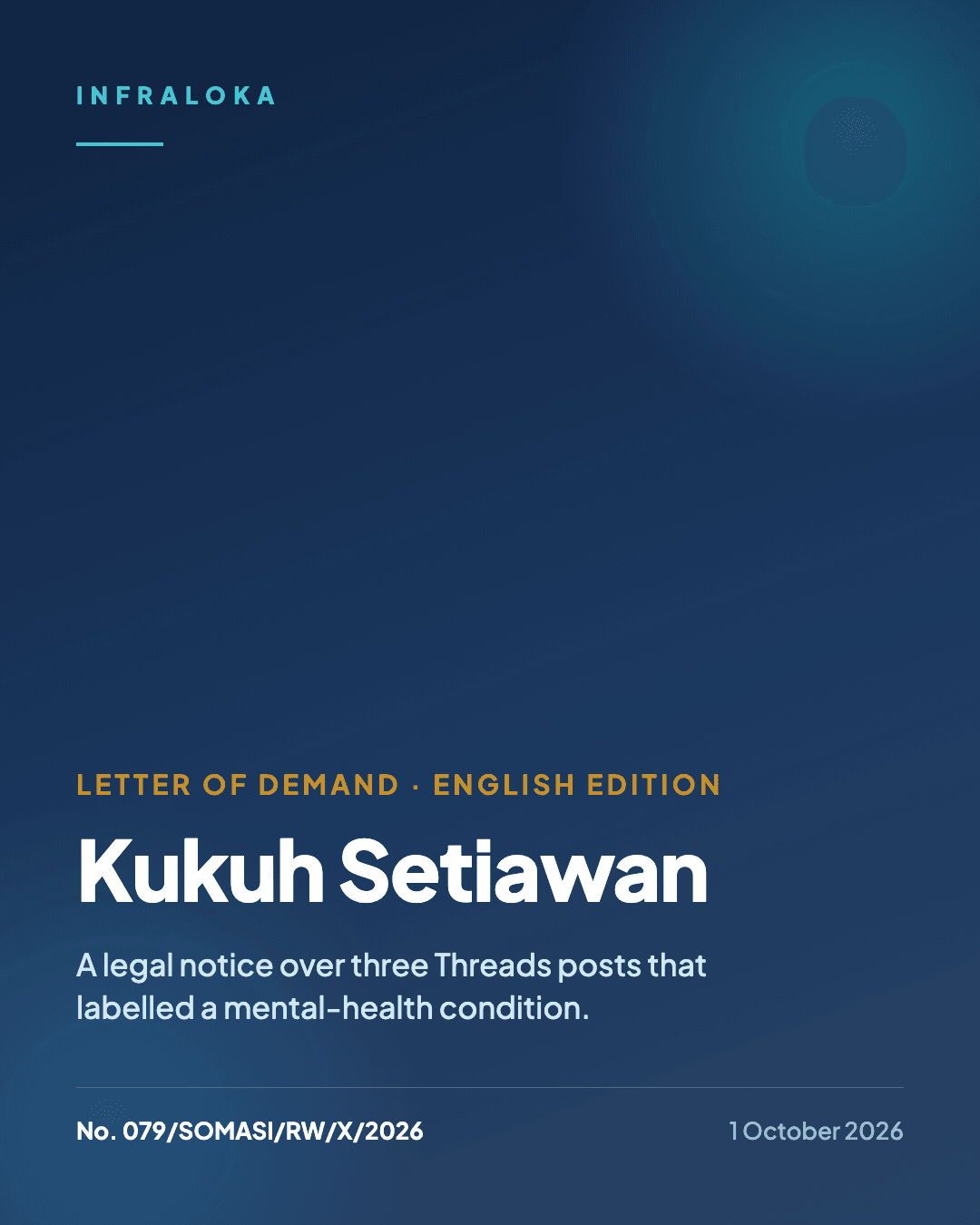 Case record: Legal Notice No. 079/SOMASI/RW/X/2026, Kukuh Setiawan