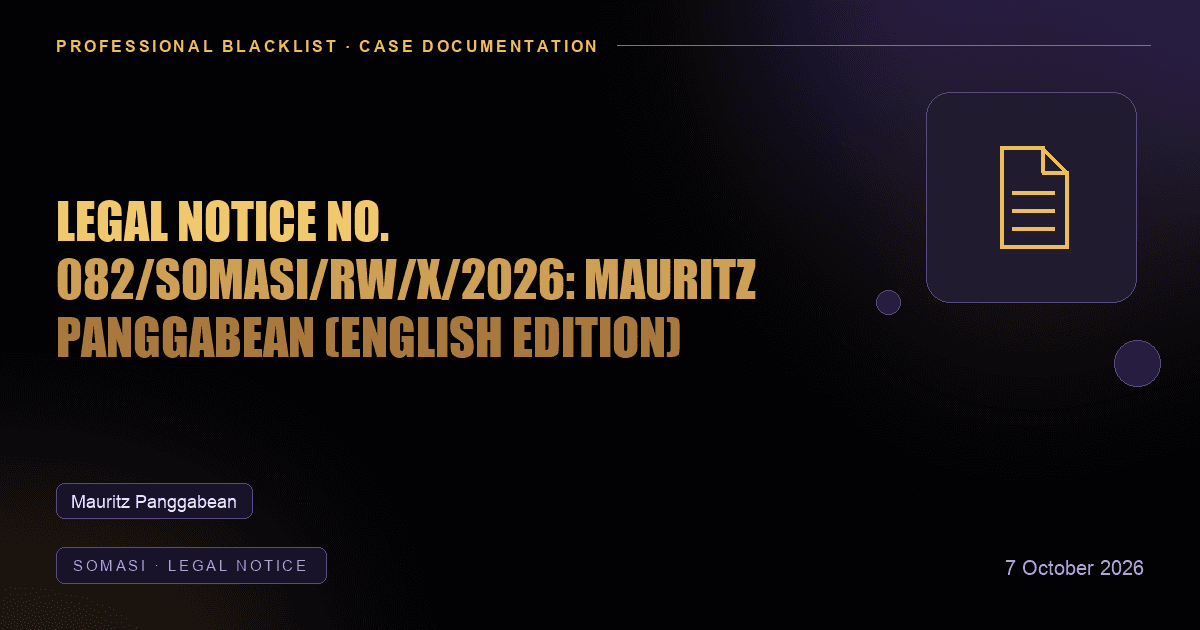 Header illustration: somasi · legal notice involving Mauritz Panggabean