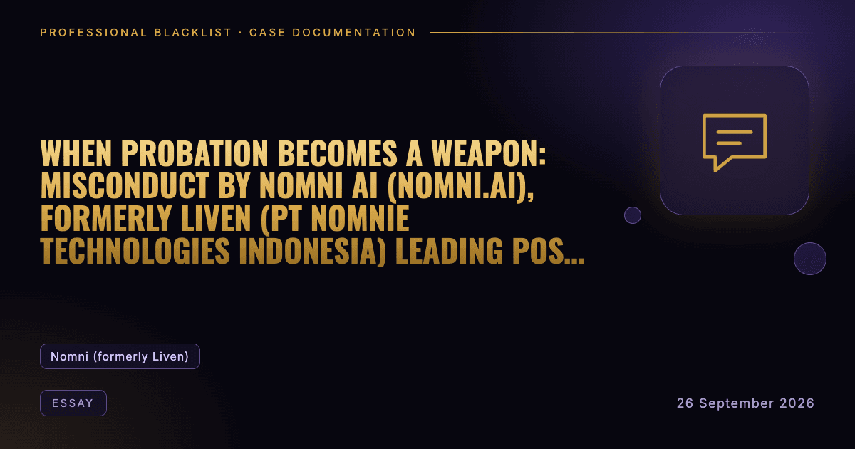 Header illustration: essay involving Nomni (formerly Liven)
