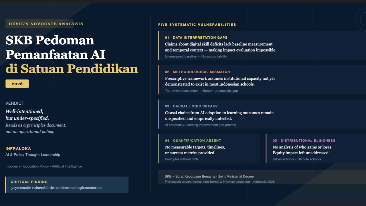 Devil's Advocate Analysis: SKB Pedoman Pemanfaatan Kecerdasan Artifisial di Satuan Pendidikan (2026)
