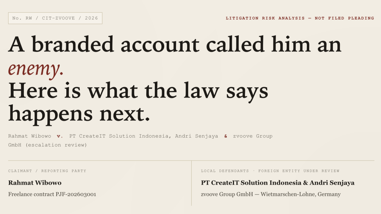 A branded account called him an enemy.