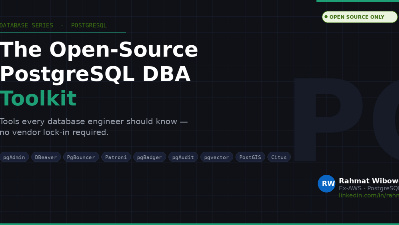 The PostgreSQL DBA toolkit: tools every database engineer should know