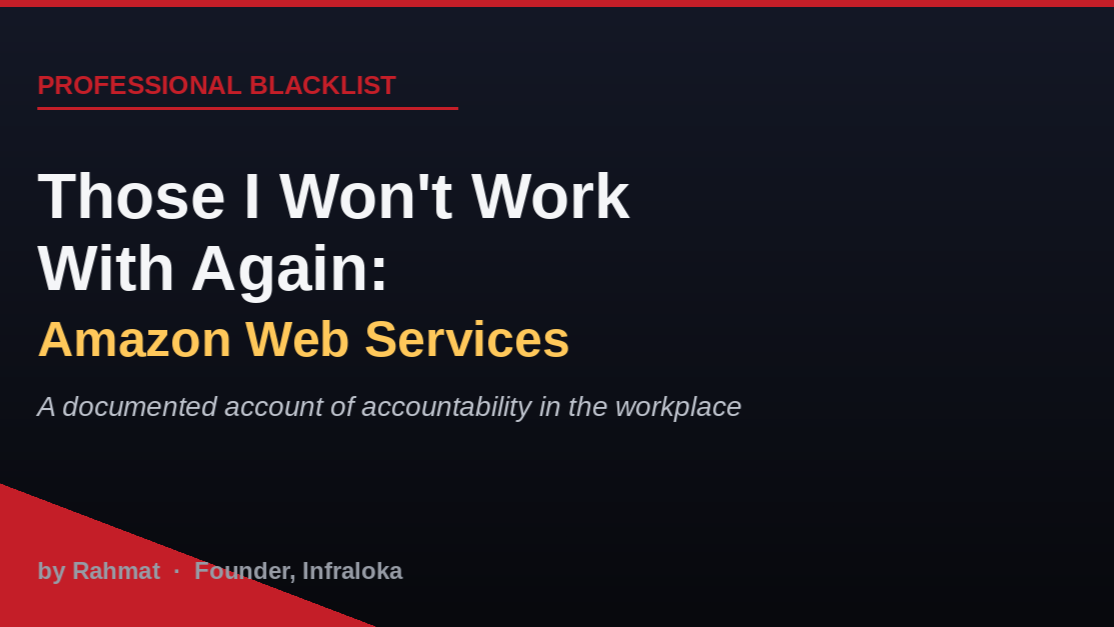 Those I Won't Work With Again : Amazon Web Services, The Toxic Crab Mentality People