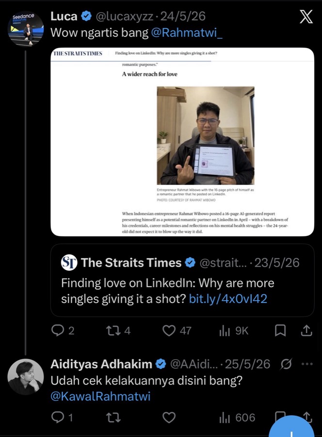 Evidence E-1: X thread of 24 to 25 May 2026 with his reply