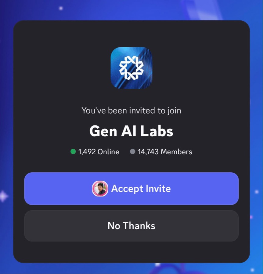 Evidence E-2: the Discord invitation showing the size of the community