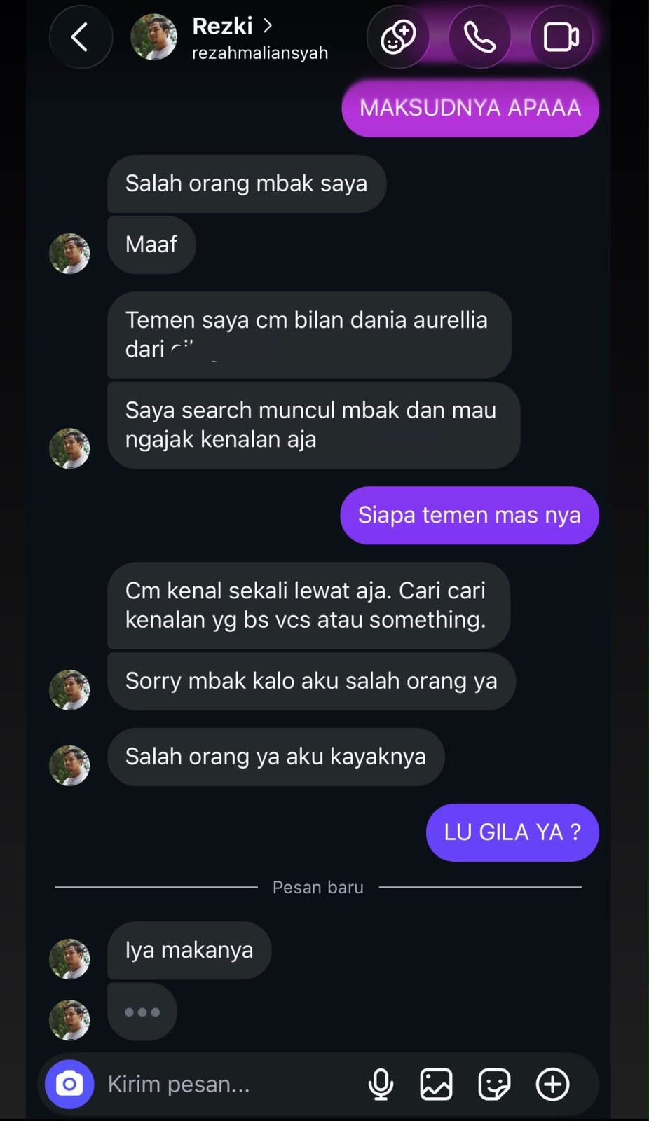 Evidence 03: the private Instagram conversation