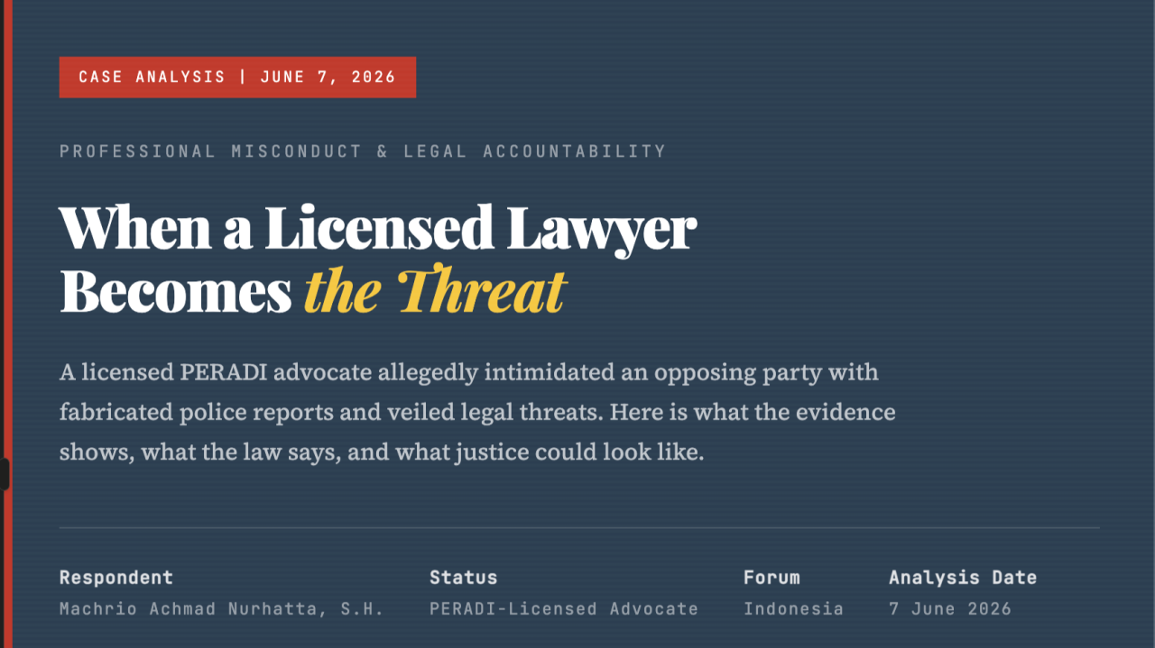 When a Licensed Lawyer Becomes the Threat, Study Case of Machrio Achmad Nurhatta