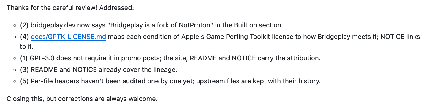 Raymond Chin's reply to issue #2: two gaps addressed, the promo gap declined, issue closed