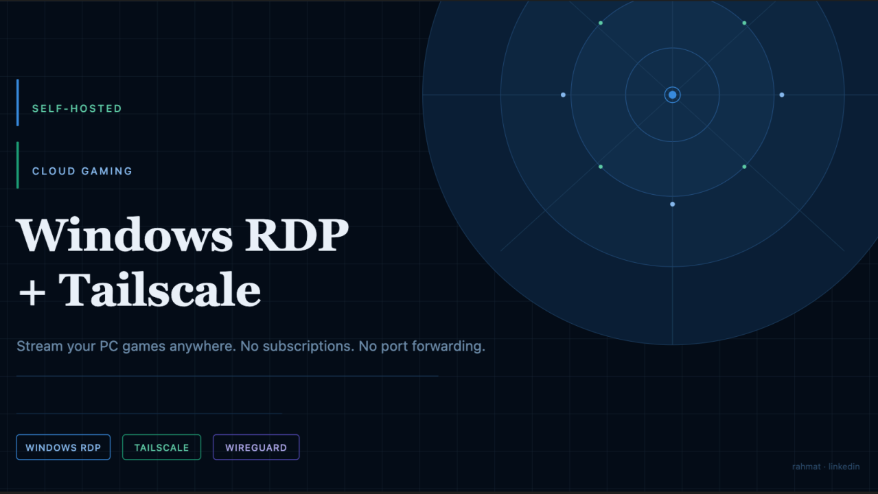 How to Build Your Own Cloud Gaming Setup with Windows RDP & Tailscale