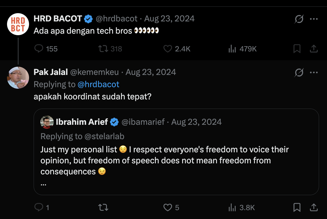 E15 screenshot: "what is going on with tech bros"