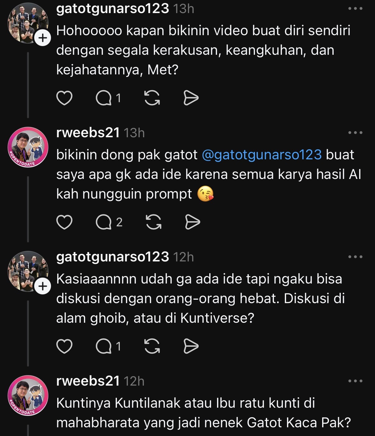 Threads exhibit 11: video, greed, arrogance, and fantasy remarks