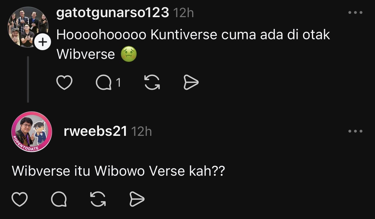 Threads exhibit 12: “Wibverse” exchange