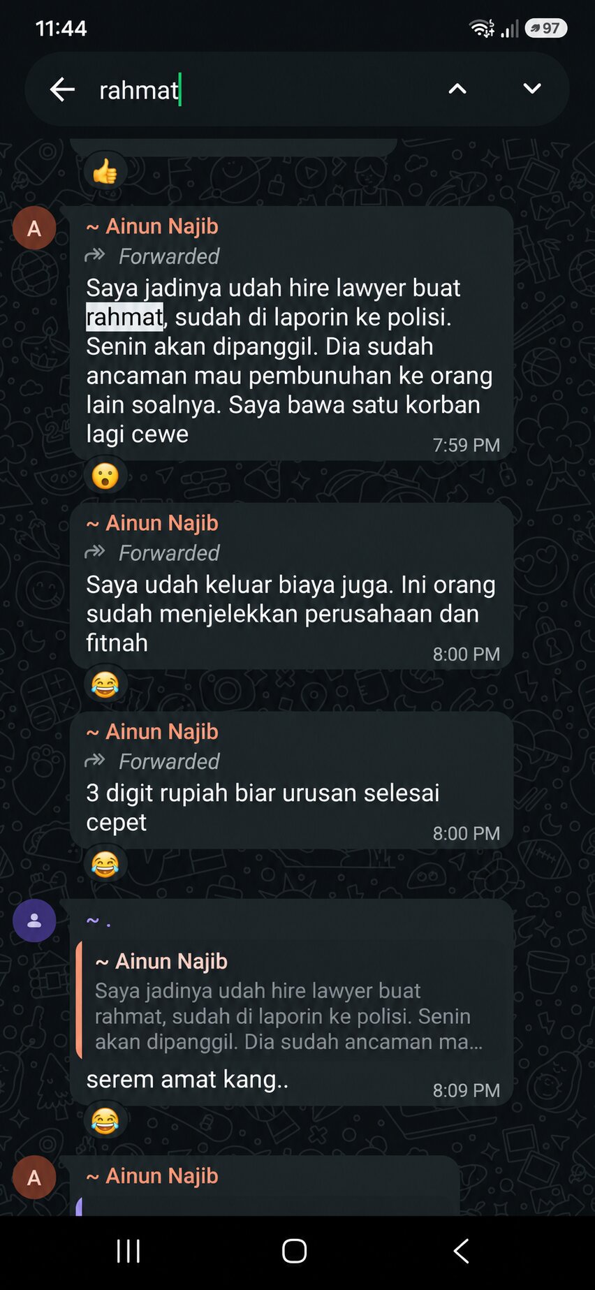 Evidence A-2: the forwarded messages in the group