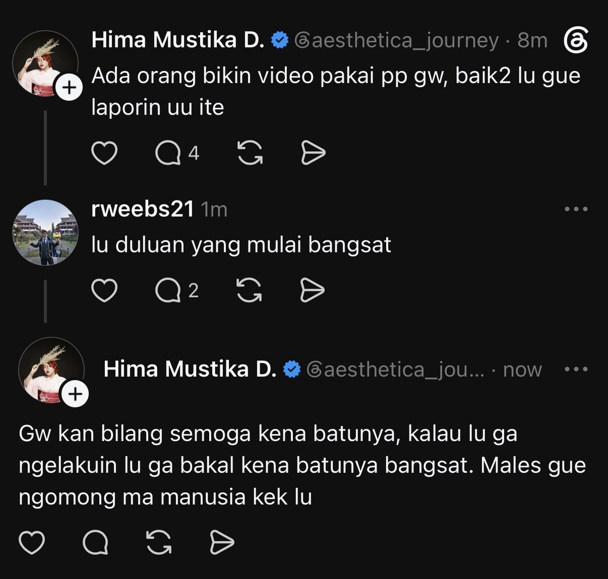 Evidence B-2: her later messages