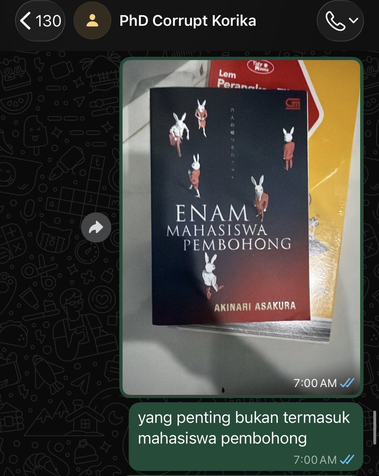Chat with a book titled Mahasiswa Pembohong